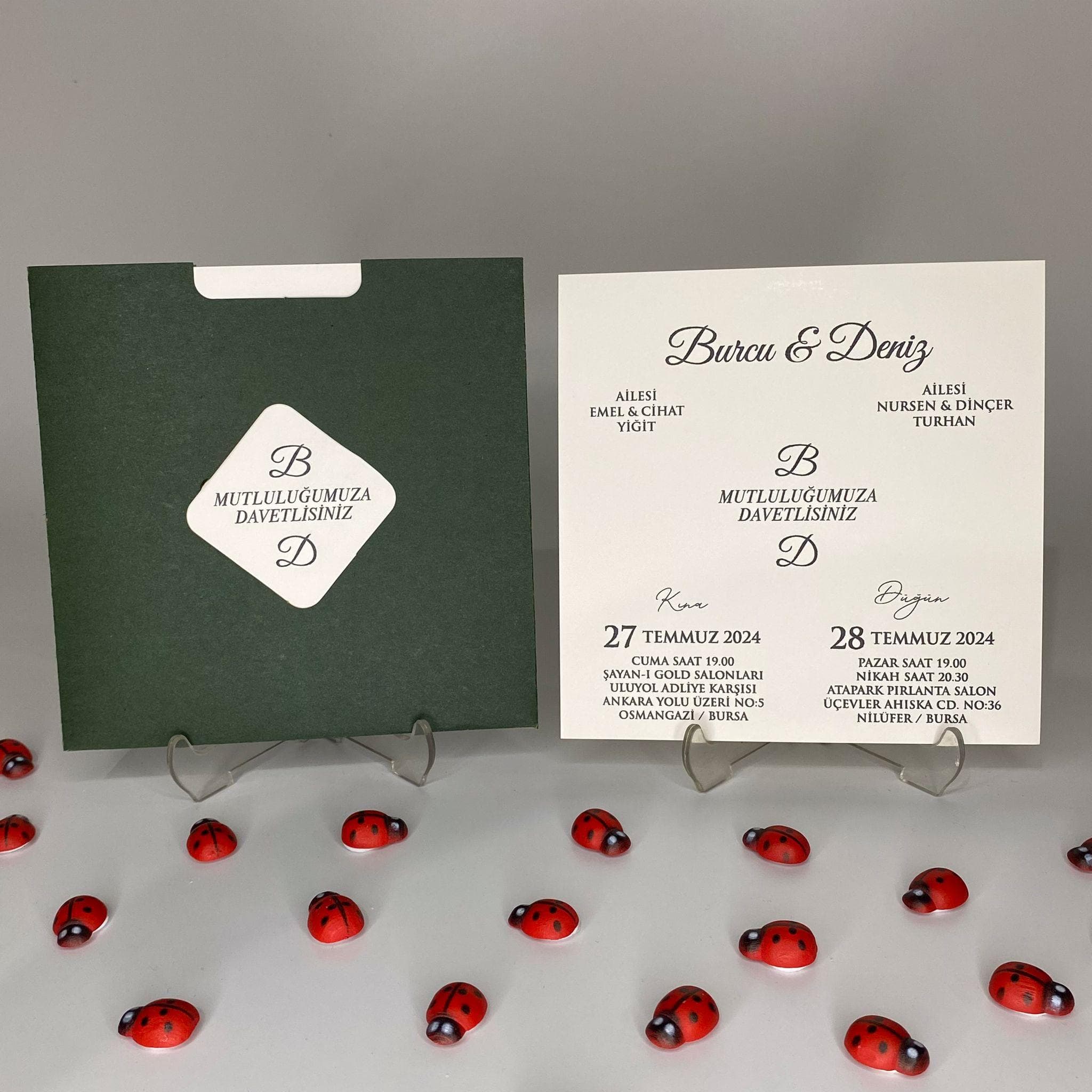 Hesaplı Premium Düğün Davetiyeleri 14x14