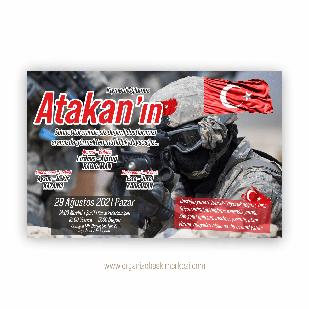 Asker Sünnet Davetiye