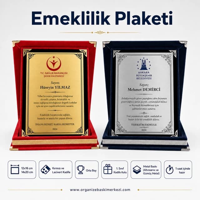 Emeklilik Plaketi Kadife Plaket