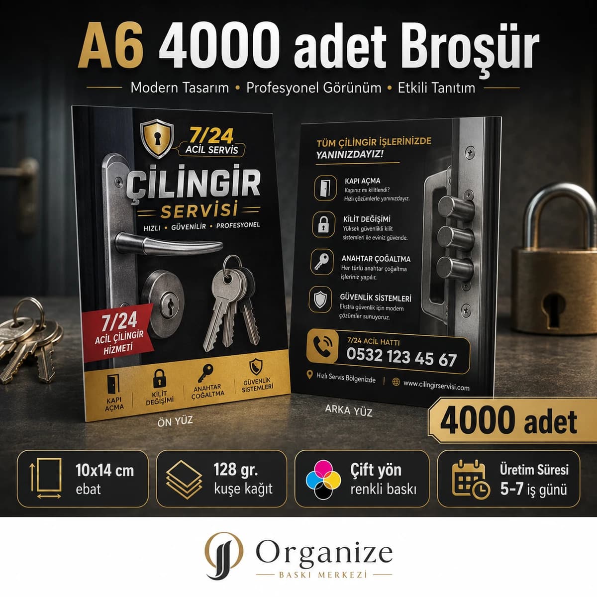 A6 4.000 adet broşür baskı örneği - Organize Baskı Merkezi