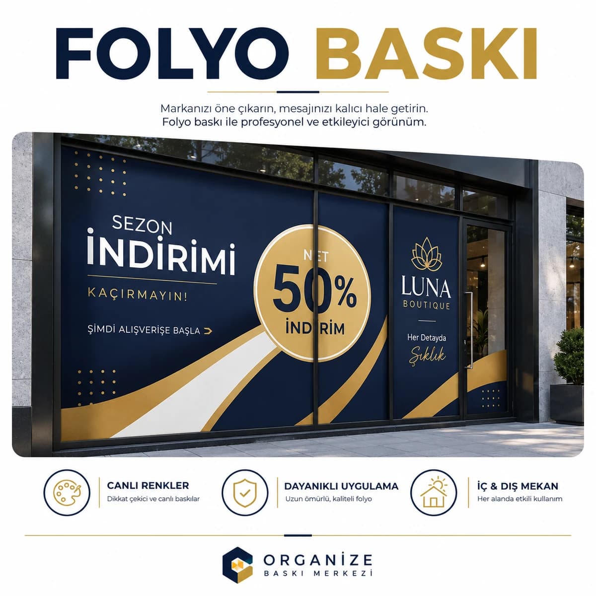 İç mekan folyo baskı örneği
