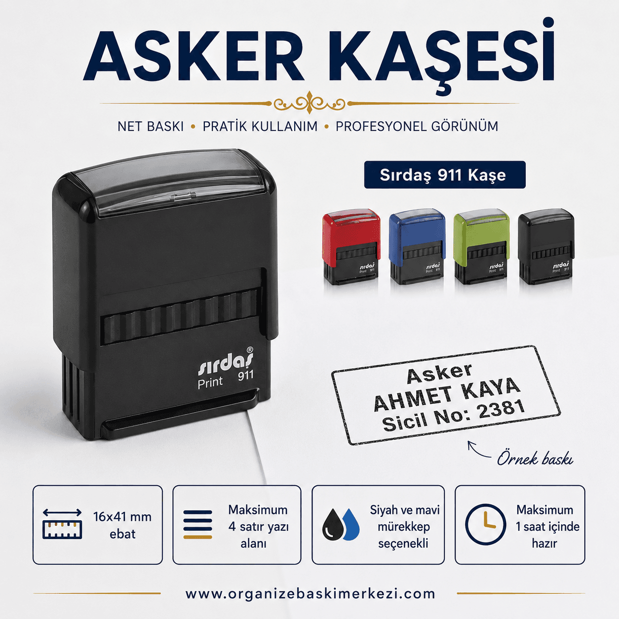 Asker Kaşesi Sırdaş 911 16x41 mm