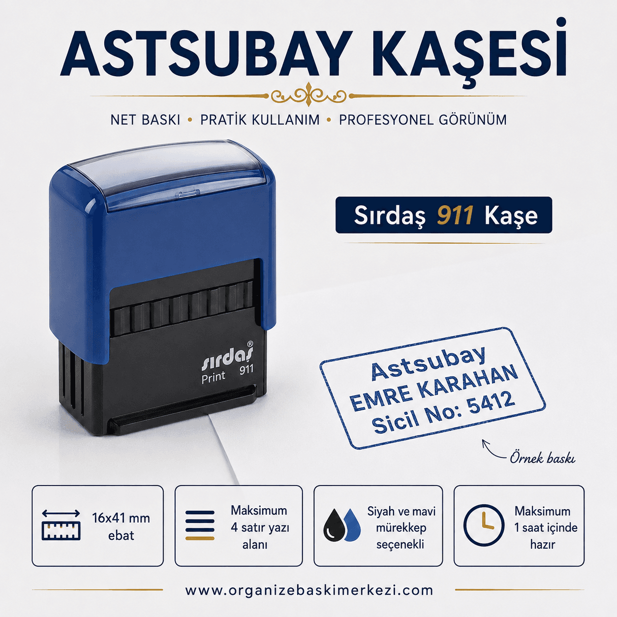 Astsubay Kaşesi Sırdaş 911 16x41 mm