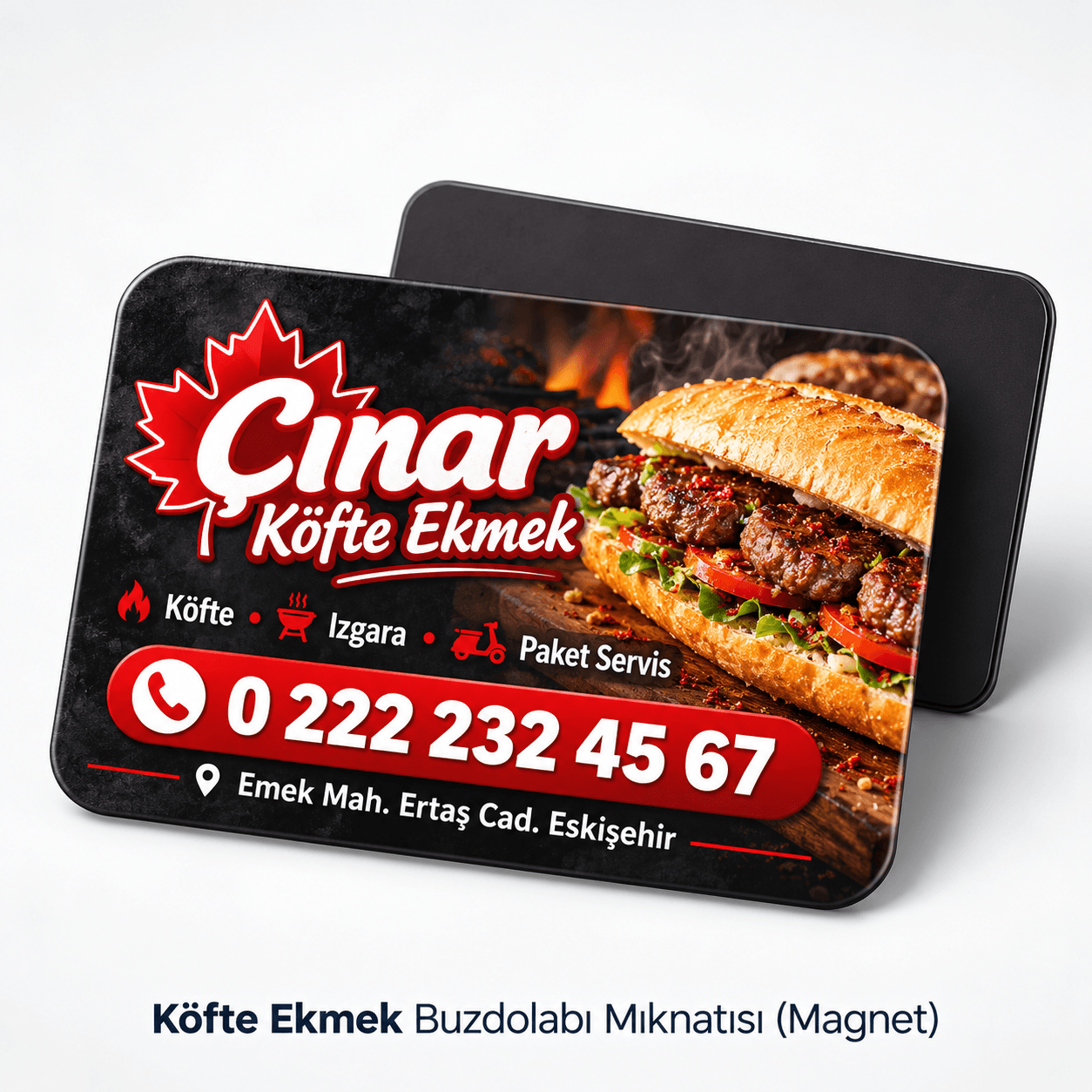 Köfte ekmekçi için yatay buzdolabı magneti örneği