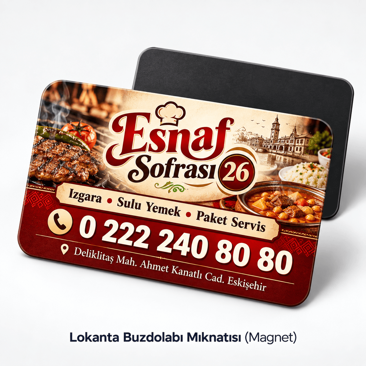 Lokanta için yatay buzdolabı magneti örneği