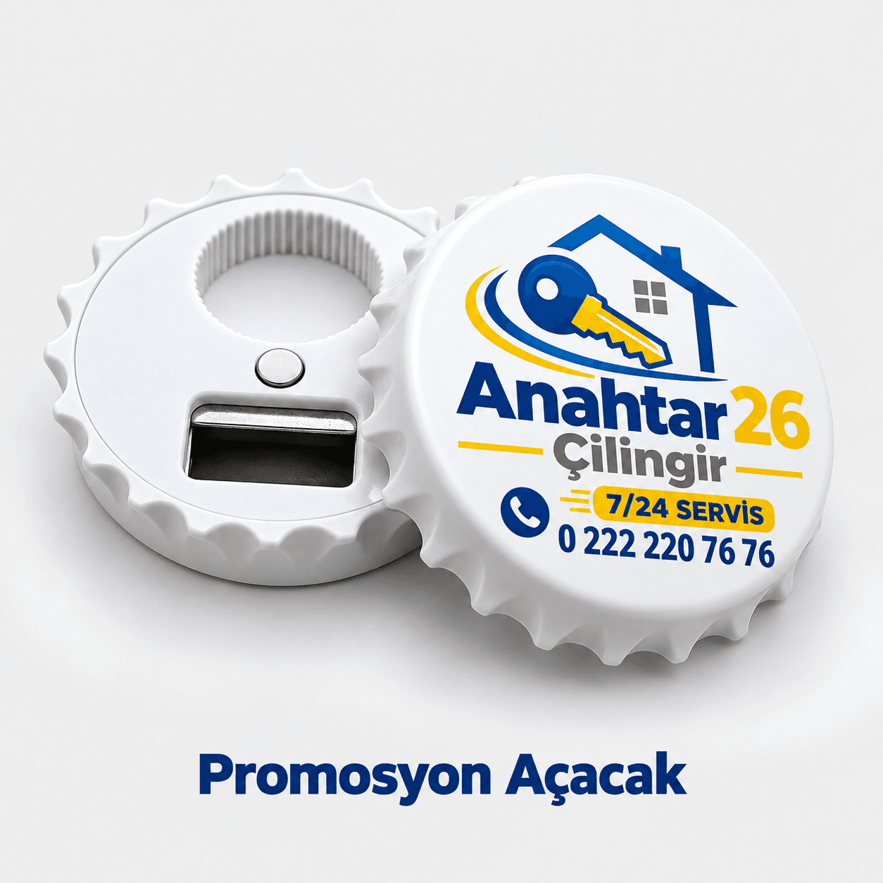 Çilingir için anahtar ve ev figürlü logo, servis telefonu baskılı kapak formlu açacak