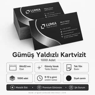 Gümüş Yaldızlı Kartvizit teknik bilgiler – Organize Baskı Merkezi