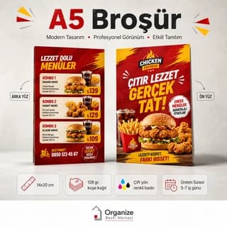 A5 broşür baskı örneği - Organize Baskı Merkezi