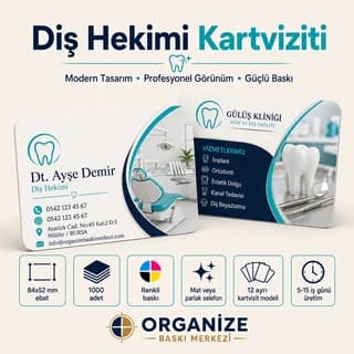 Diş Hekimi kartviziti örnek tasarımı