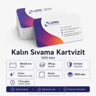 Kalın Sıvama Kartvizit ölçü ve özellikler - Organize Baskı Merkezi
