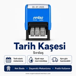 Tarih Kaşeleri (Otomatik) ölçü ve özellikler - Organize Baskı Merkezi