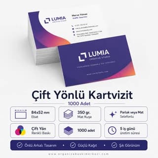Çift Yön Kartvizit ölçü ve özellikler - Organize Baskı Merkezi