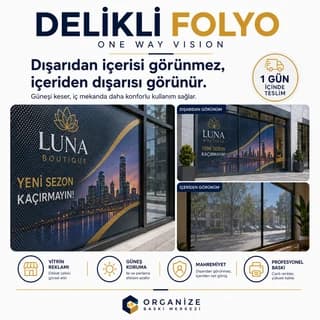 One Way Vision Baskı - Delikli folyo baskı örneği 2