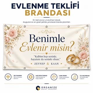 Evlenme Teklifi Brandası - Benimle evlenir misin tasarımı