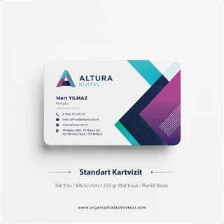 Standart Kartvizit ürün görünümü – Organize Baskı Merkezi