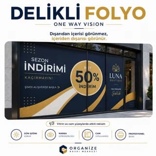 One Way Vision Baskı - Delikli folyo (one way vision) baskı örneği
