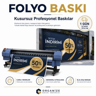 İç mekan folyo baskı örneği, vitrin uygulaması