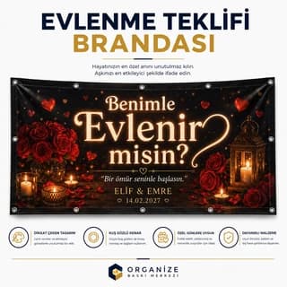 Evlenme Teklifi Brandası - Benimle evlenir misin tasarımı 2