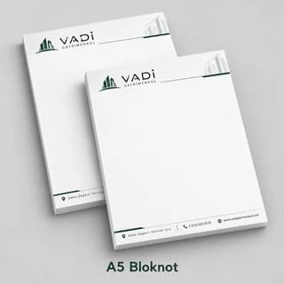 Gayrimenkul ofisi için A5 bloknot örneği