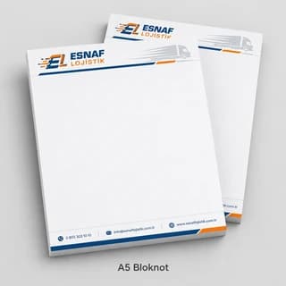 Lojistik firması için A5 bloknot örneği