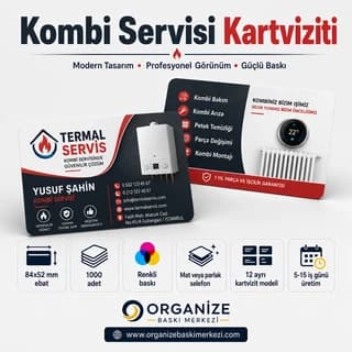 Kombi Servisi kartviziti örnek tasarımı - Model 2