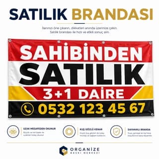 Satılık Branda Pankart Yazısı - Satılık branda pankart örneği