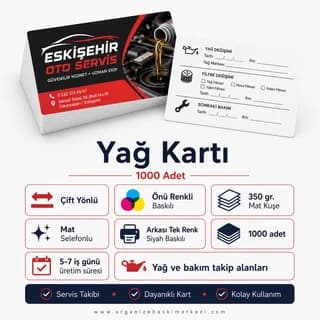 Oto Yağ Kartı teknik bilgiler – Organize Baskı Merkezi