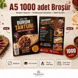 A5 1.000 adet broşür baskı örneği - Organize Baskı Merkezi