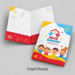 Anaokulu için renkli cepli dosya örneği