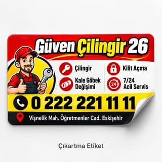 Çilingir için çıkartma etiket örneği