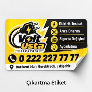 Elektrikçi için çıkartma etiket örneği
