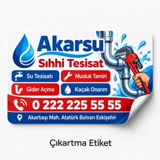 Sıhhi tesisat için çıkartma etiket örneği
