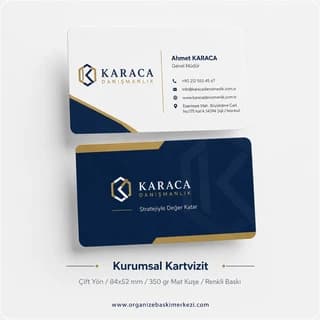 Kurumsal Kartvizit ürün görünümü – Organize Baskı Merkezi