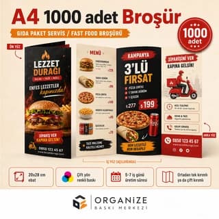 A4 1.000 adet broşür baskı örneği - Organize Baskı Merkezi