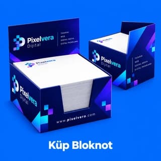Dijital ajans için baskılı küp bloknot örneği