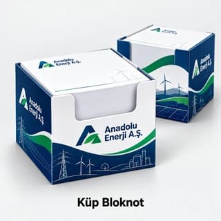 Enerji şirketi için kurumsal küp bloknot örneği