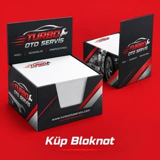 Oto servis için baskılı küp bloknot örneği