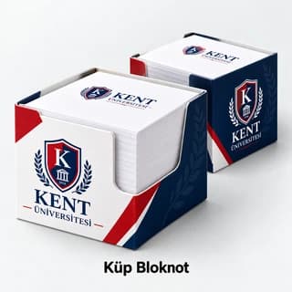 Üniversite için baskılı küp bloknot örneği