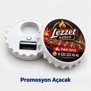 Kebap restoranı için şişe kapağı formunda, paket servis telefonu baskılı açacak