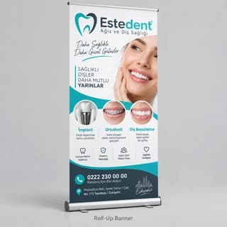 Diş kliniği için roll-up banner örneği