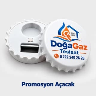 Doğal gaz ve tesisat firması için ev ve alev figürlü logo baskılı kapak formlu açacak
