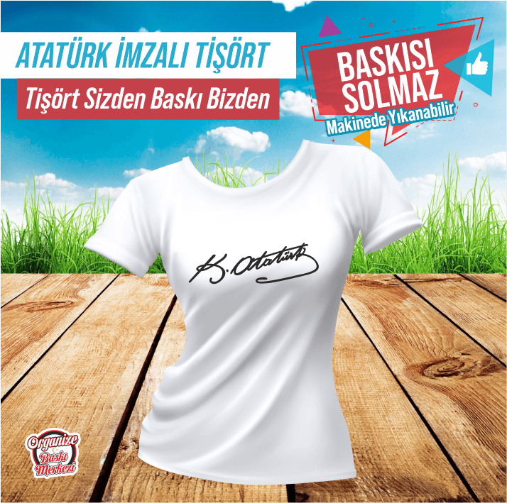 ATATÜRK İMZA BASKILI HAZIR TİŞÖRT