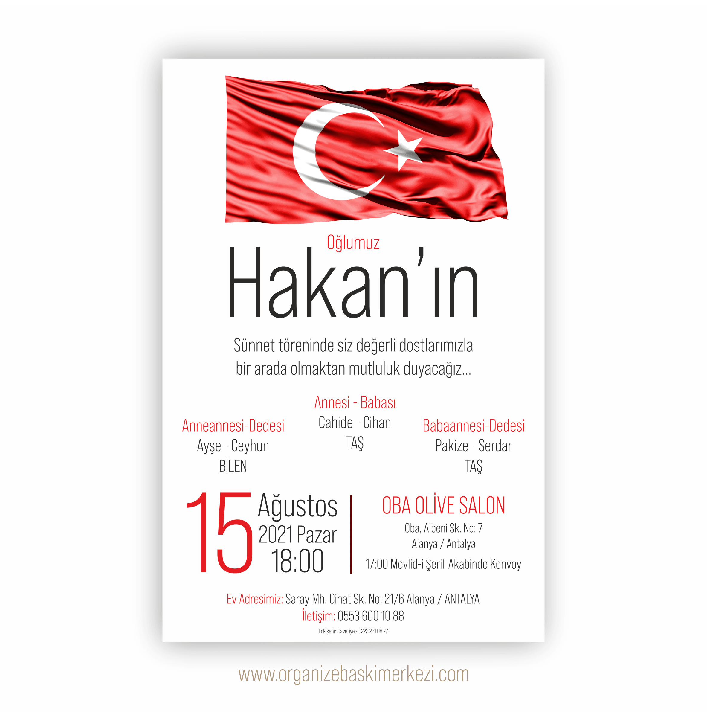 Türk Bayraklı Davetiye