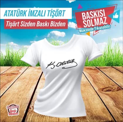 ATATÜRK İMZA BASKILI HAZIR TİŞÖRT