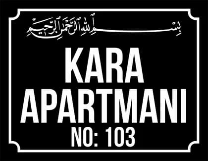 Apartman Tabelası (Besmele2) 30x40 cm ebat