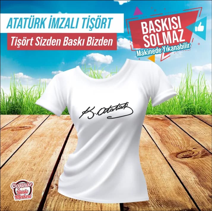 ATATÜRK İMZA BASKILI HAZIR TİŞÖRT