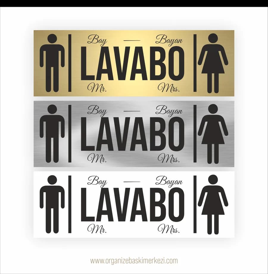 Bay Bayan Lavabo Tabelası