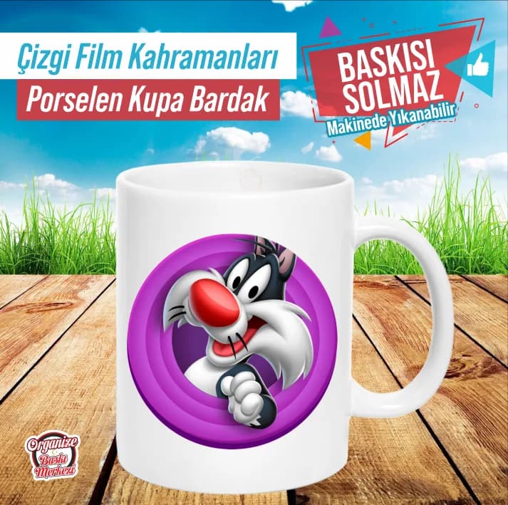Çizgi Film Kahramanları Kupa Bardak