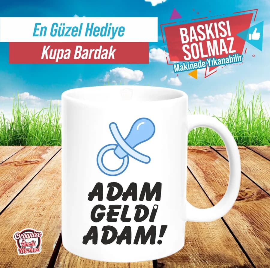 Erkek Bebek Hoş Geldin Kupa Bardak