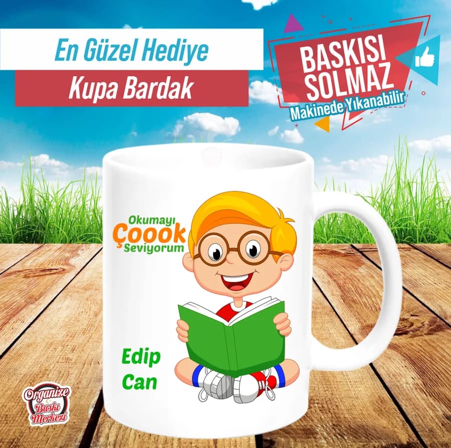 Okumayı Çok Seviyorum Kupa Bardak